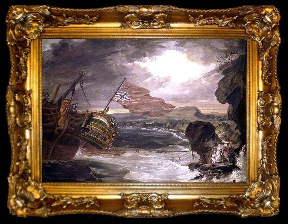 framed  unknow artist Oil painting of the East Indiaman, ta009-2